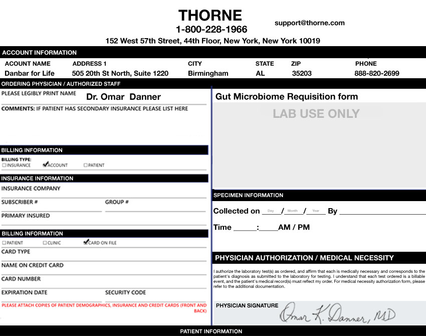 Food allergy test ordering form
