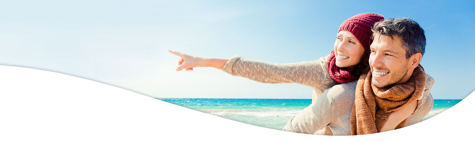Danbar for Life banner picture showcasing healthy couple on the beach